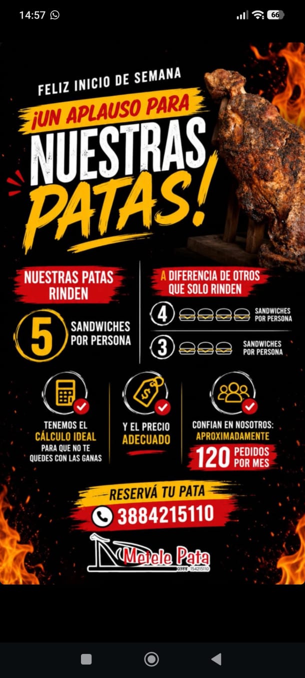 Rendimiento de Metele Pata