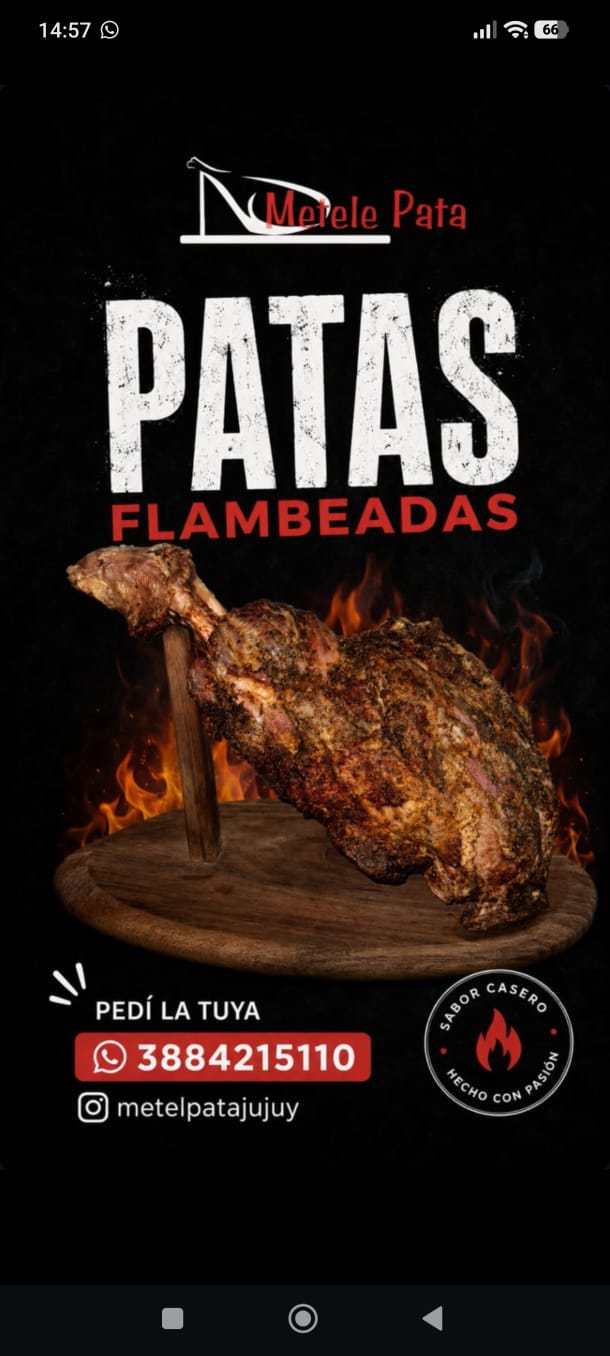 Patas flambeadas Metele Pata